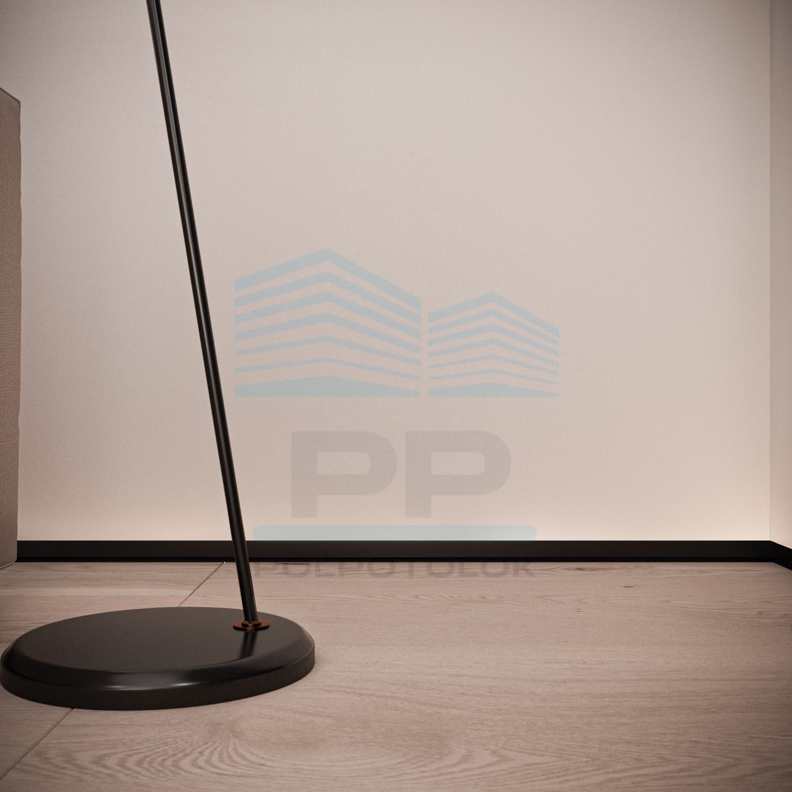 Aluminium flush-mounted skirting board 35mm with LED channel