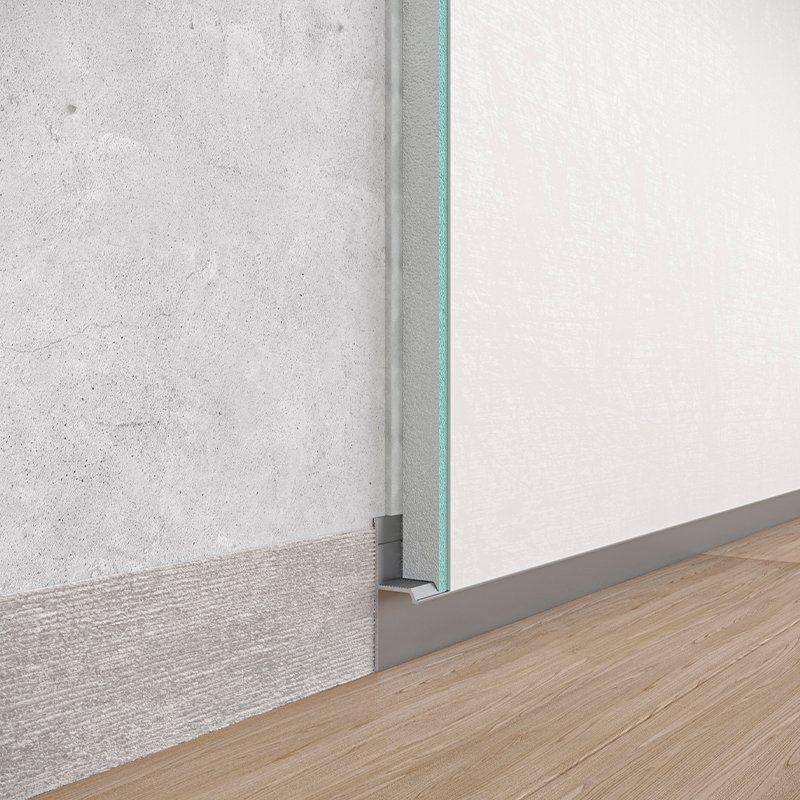 Aluminium flush-mounted skirting board 20mm (RAL)