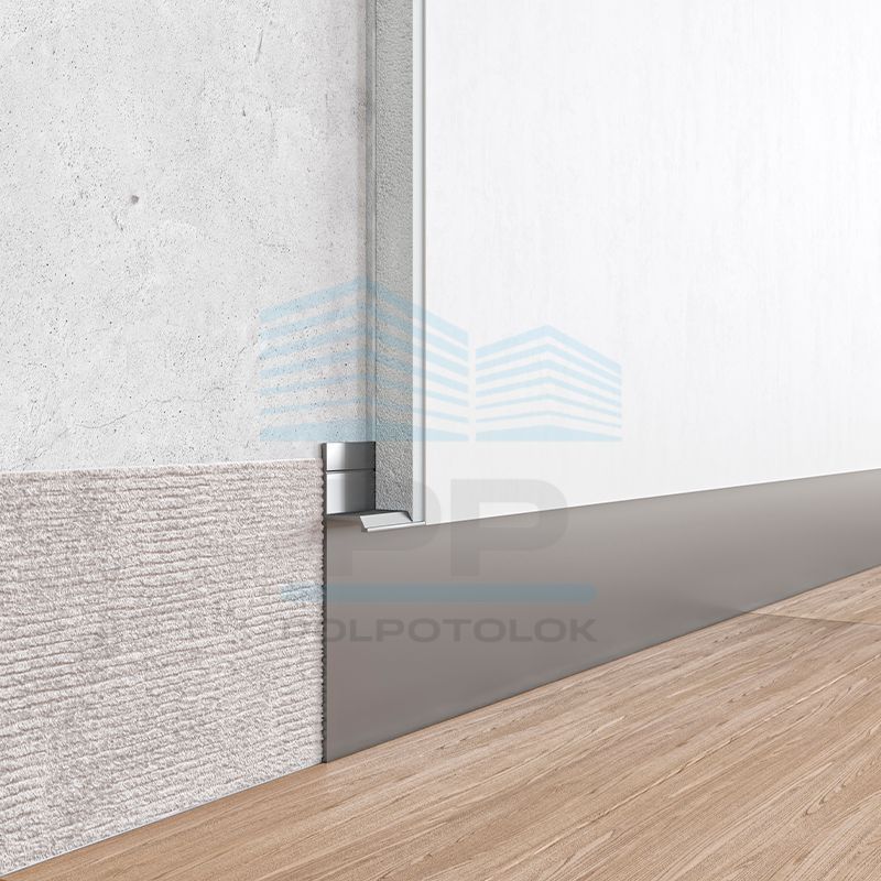 Aluminium flush-mounted skirting board 60mm (black)