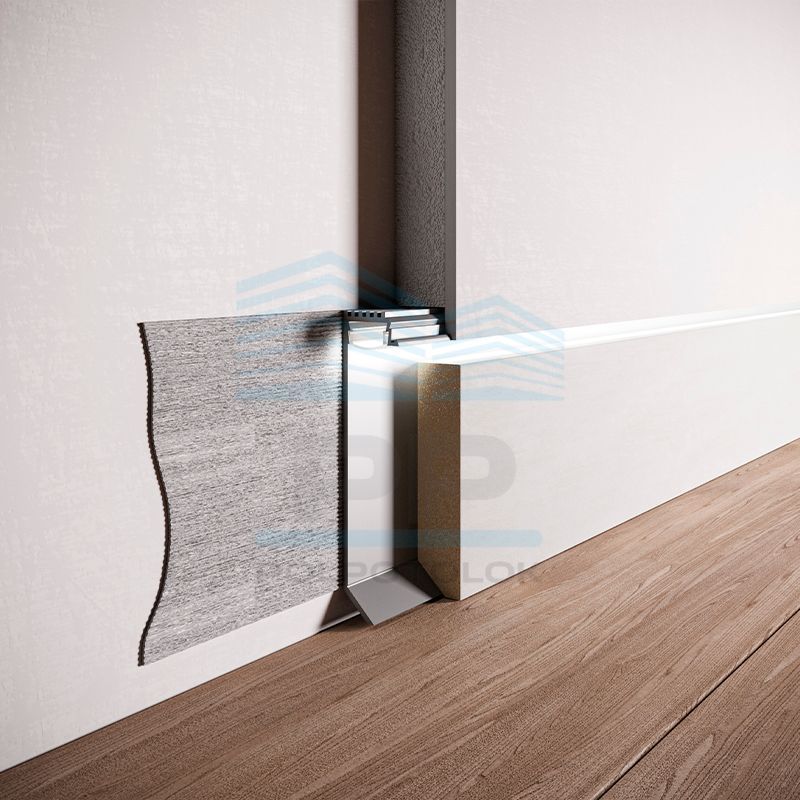 Ukryta listwa przypodłogowa podtynkowa 60mm z kanałem LED (biały)