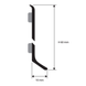 Italian Aluminum Skirting Board Progress Profiles BTTS Satin Titanium 60 mm