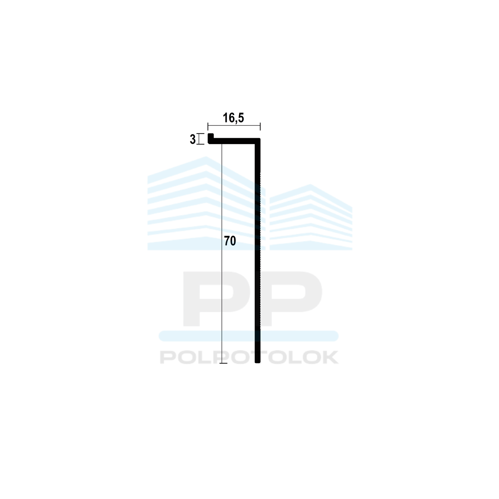 Ukryta listwa przypodłogowa podtynkowa 70mm (niepowlekany)