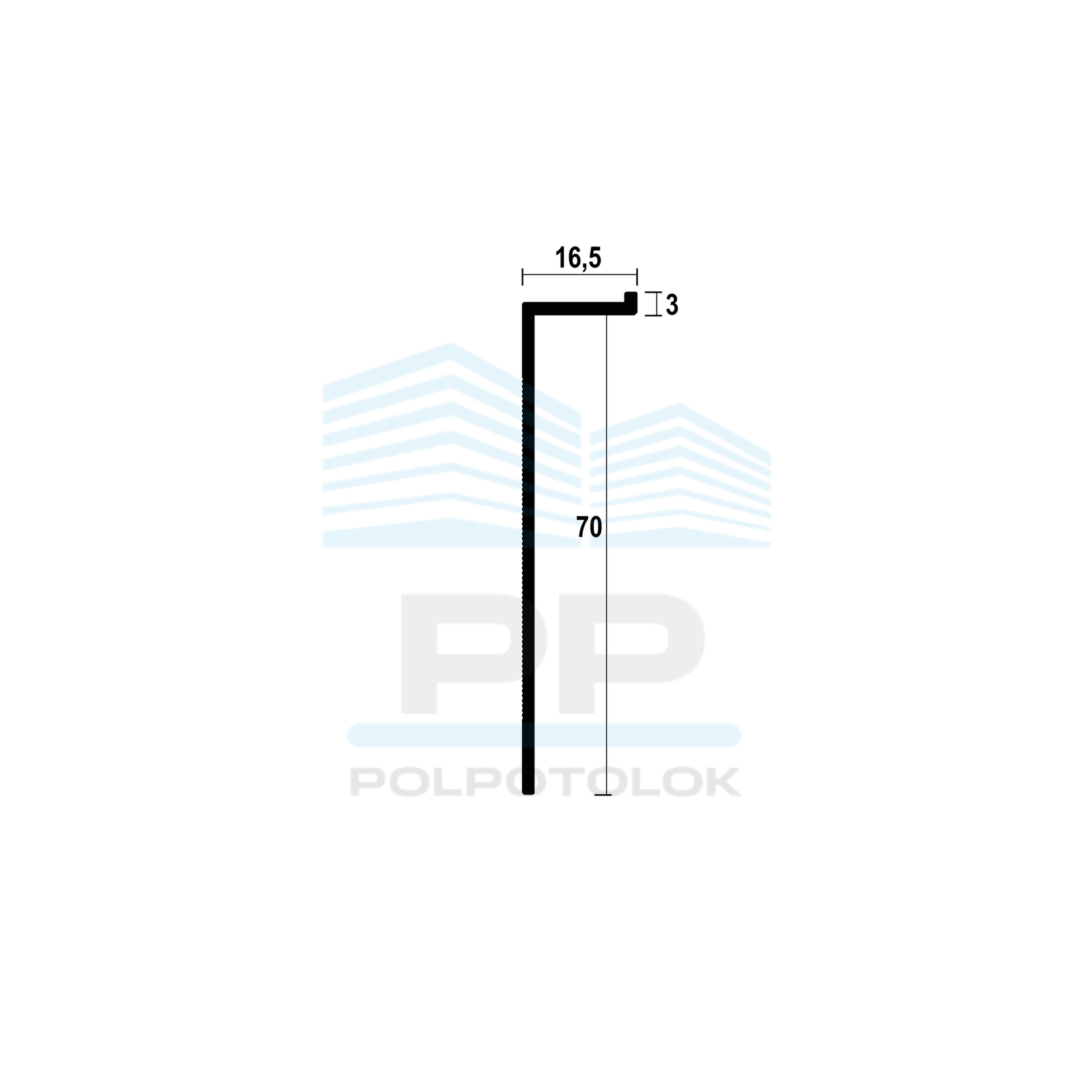 Ukryta listwa przypodłogowa podtynkowa 70mm (niepowlekany)