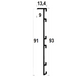 Aluminium flush-mounted skirting board for GCR12 91mm (RAL)