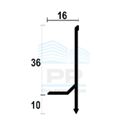 Aluminium skirting board 36mm "Arrow" series