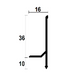 Aluminium skirting board 36mm "Arrow" series