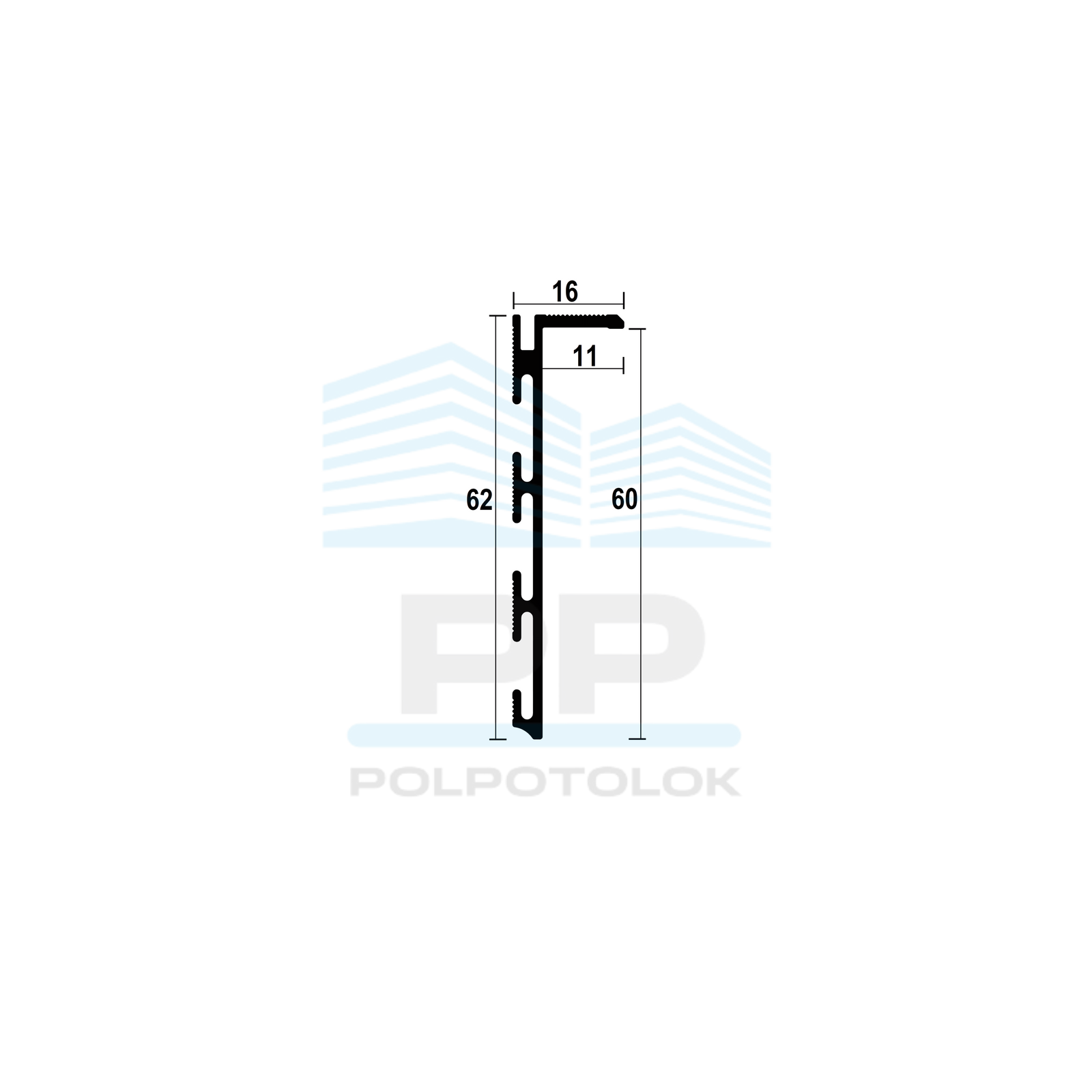 Ukryta listwa przypodłogowa podtynkowa 53mm (biały)