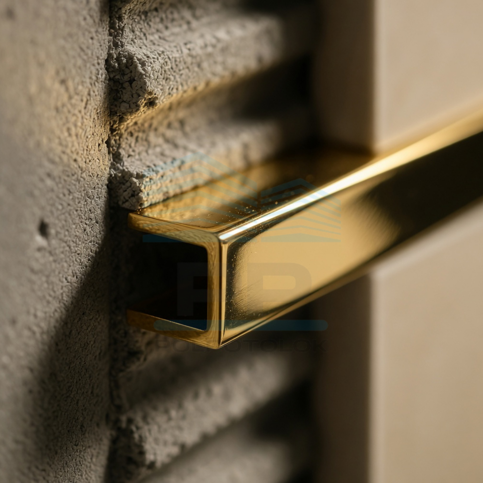 Brass U-shaped profile PCLOL 10&times;10 mm, polished brass