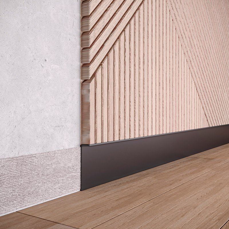 Aluminium flush-mounted skirting board 70mm (black)